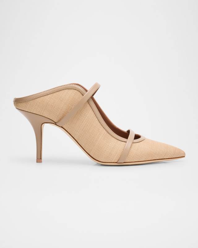 Maureen Raffia Dual-Band Mule Pumps